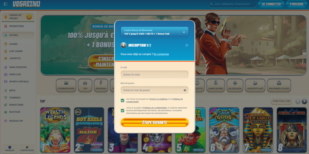 Vegasino Casino adhesion