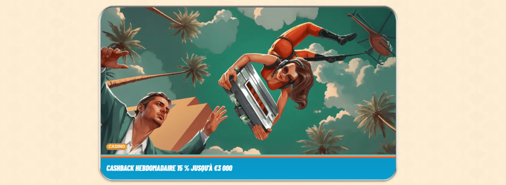 Vegasino Casino cashback hebdomadaire