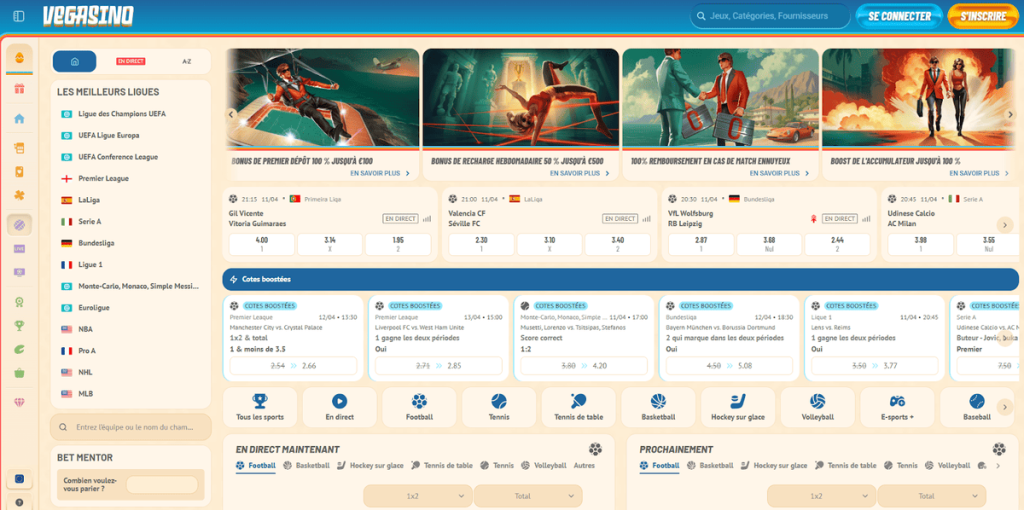 Vegasino Casino paris sportif